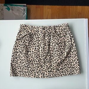 Know One Cares Cheetah Print Jean Mini Skirt